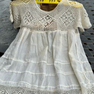 Vintage Crochet and Cotton Baby Gown